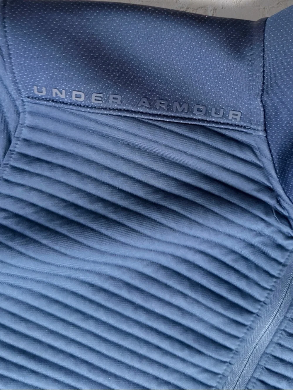 Under Armour Golf ColdGear Ribbed Quarter Zip Pullover Mens L Blue Performance